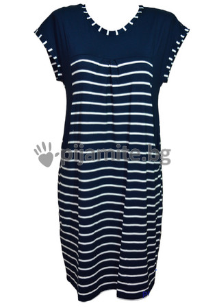 Морска колекция  Дамско Дамска рокля лежер, с джобове 1002 в морски десен